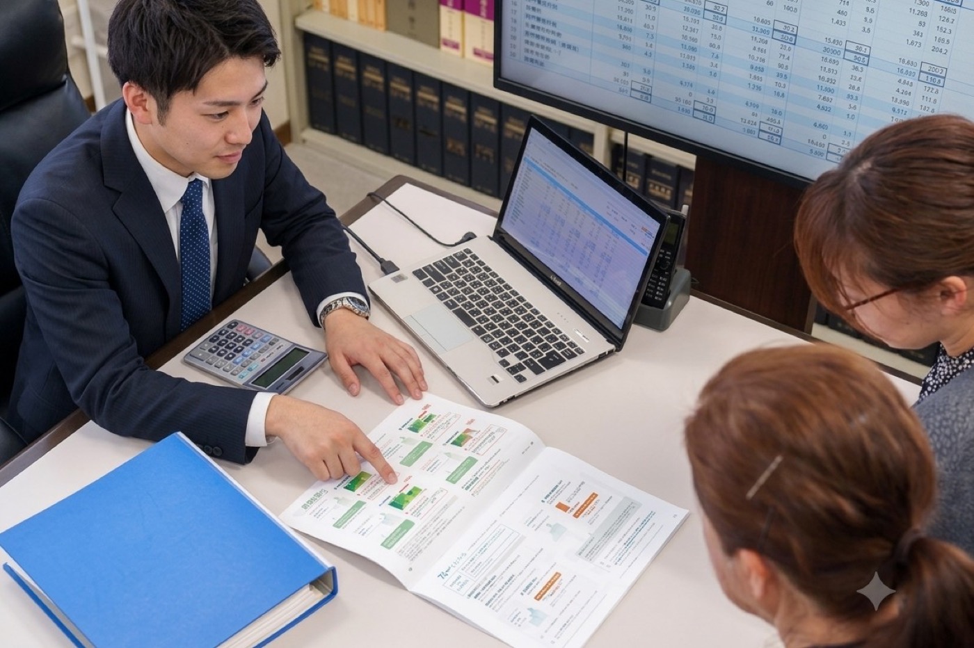 資料をもとに複数人で話し合う様子